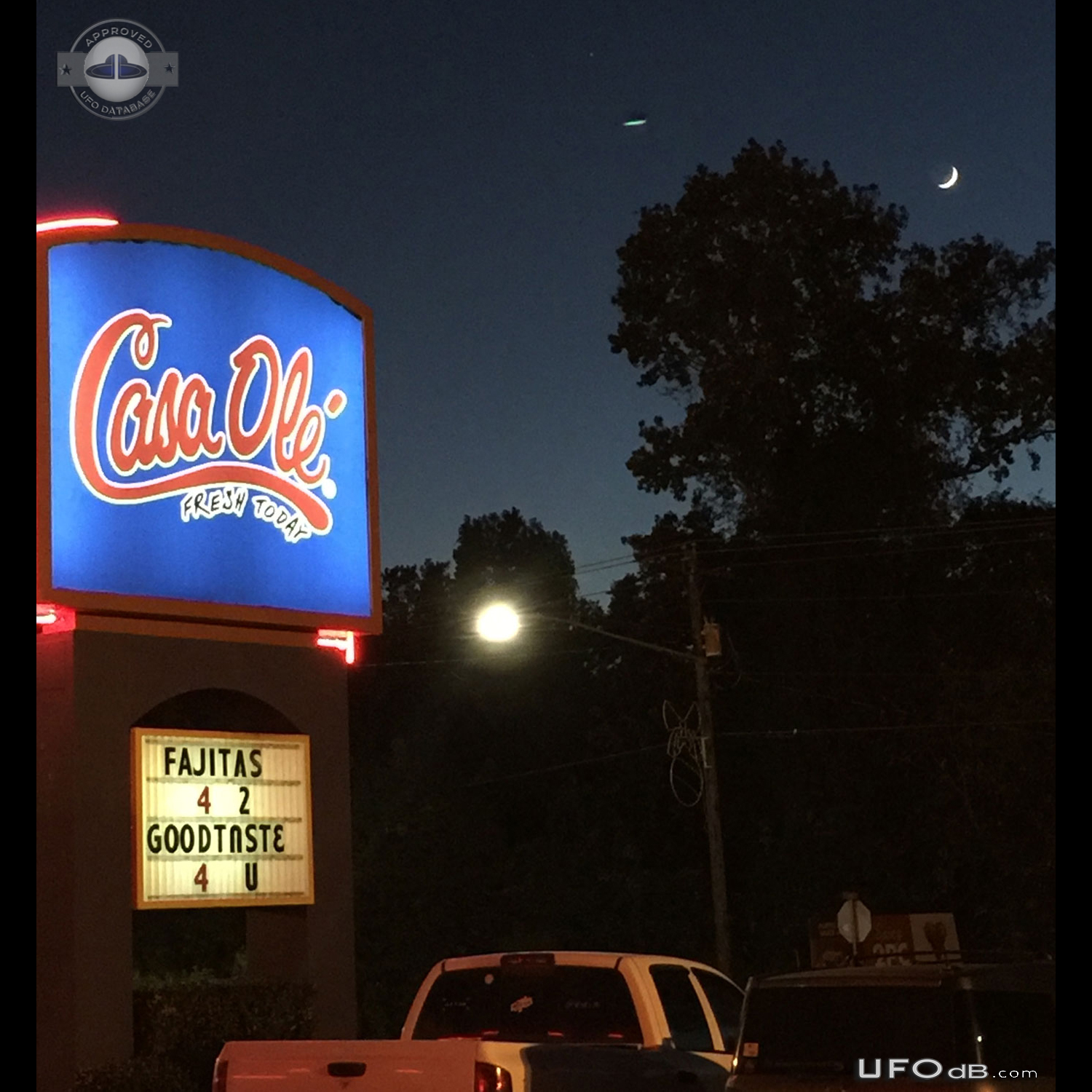 Saw the UFO later when I noticed whatever this is in the photo Jasper  UFO Picture #734-1