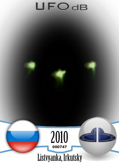 UFO Pictures from Nikita Tomin showed three green-shaded lights UFO CARD Number 747