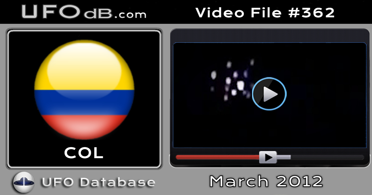 Impressive UFO video showing saucer with multiple lights Colombia 2012