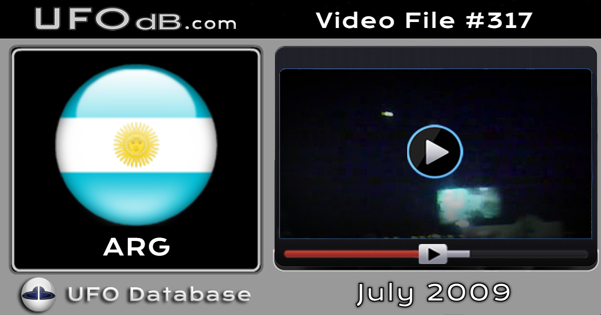 While driving car UFO captured on video Buenos Aires Argentina 2012